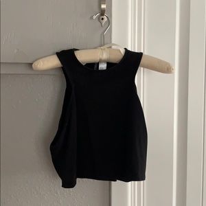 H&M, Halter Crop Top, Black, L